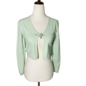 PAISLEY LANE Mint Green Shrug Bolero Cardigan